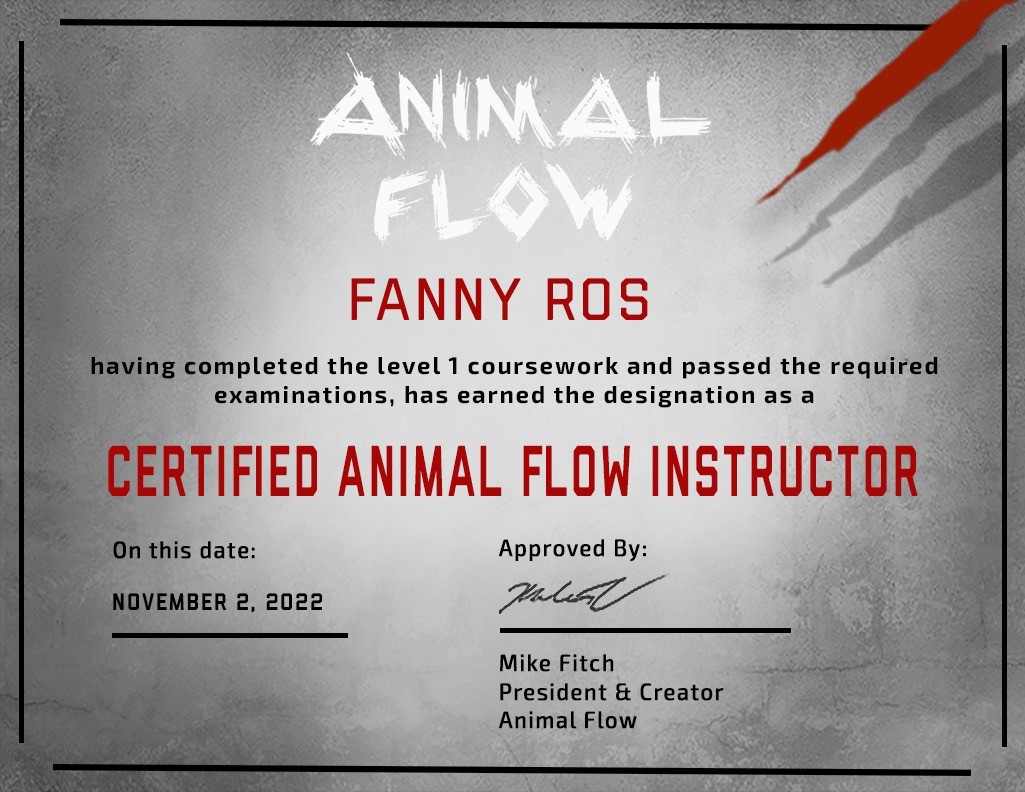 certification-animal-flow_FANNY ROS L1 certification-animal-flow-fanny-ros-bloom-studio