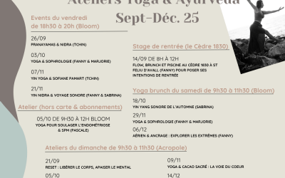 Ateliers Yoga & Bien-être à Perpignan – Bloom studio de septembre à décembre 2025